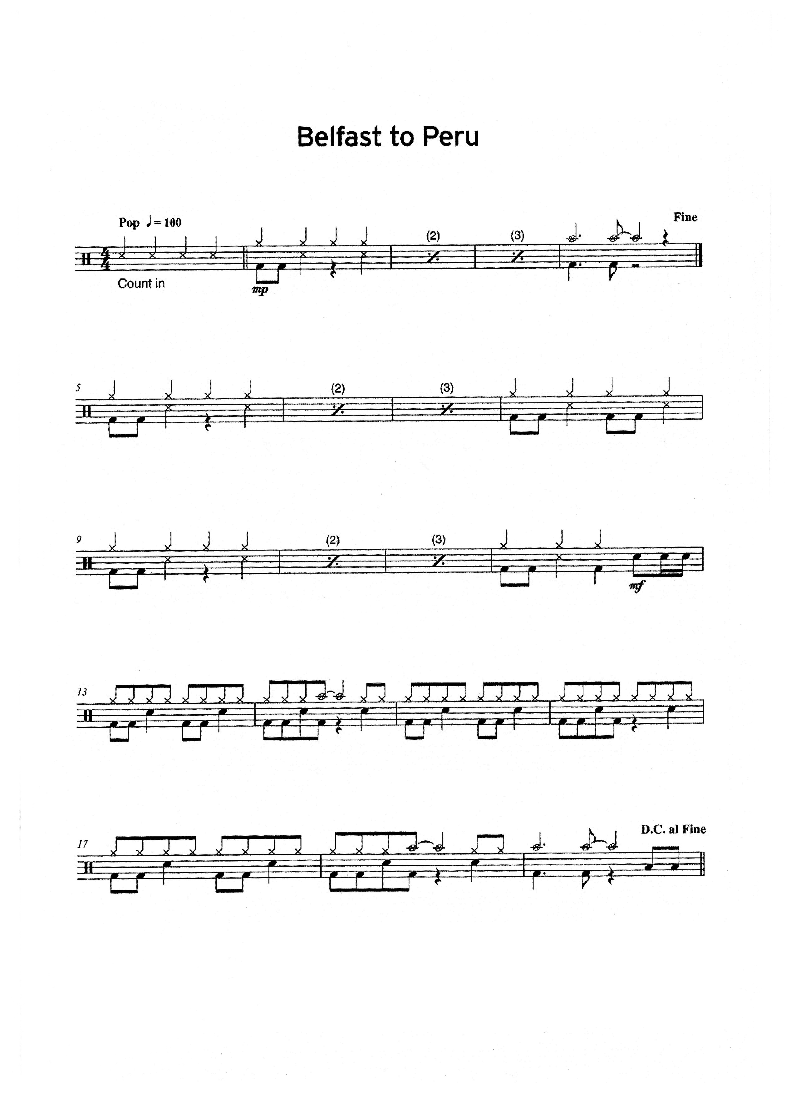 一级曲目Belfast to Peru