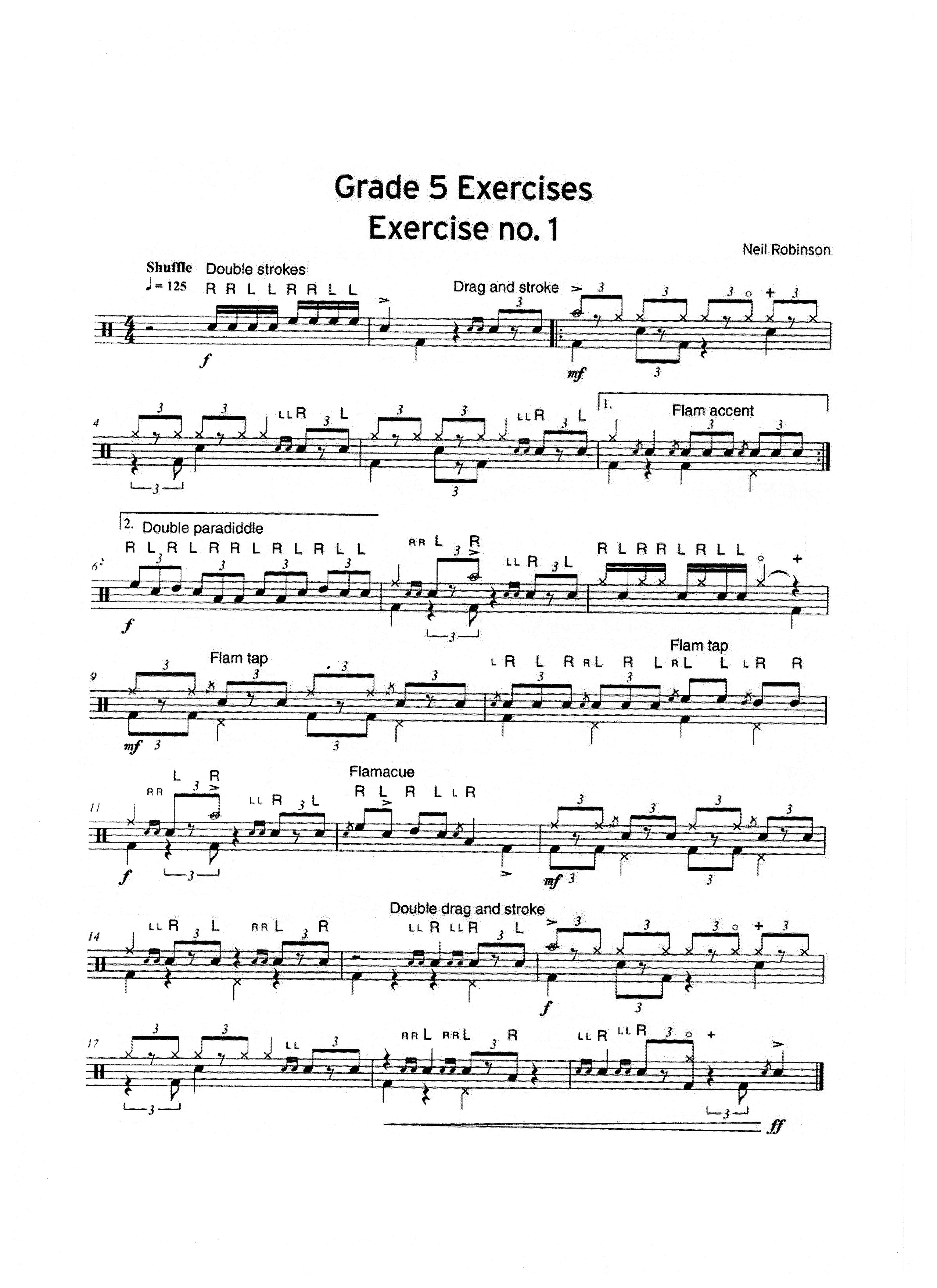 五级曲目1 grade 5 Exercises Exercise no.1
